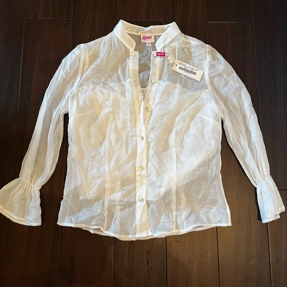 Leggiadro Voile Blouse with embroidered cami size 2